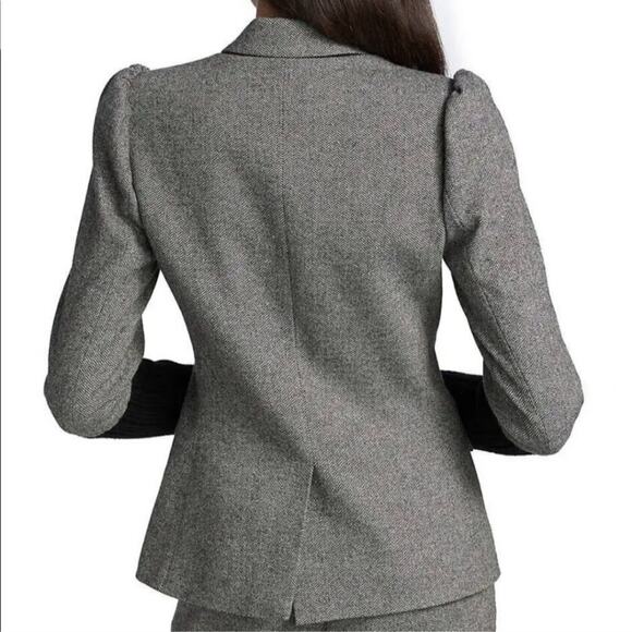 Veronica Beard Bayard Dickey Colorblock Jacket in Herringbone Grey Size 4 - Picture 5 of 14